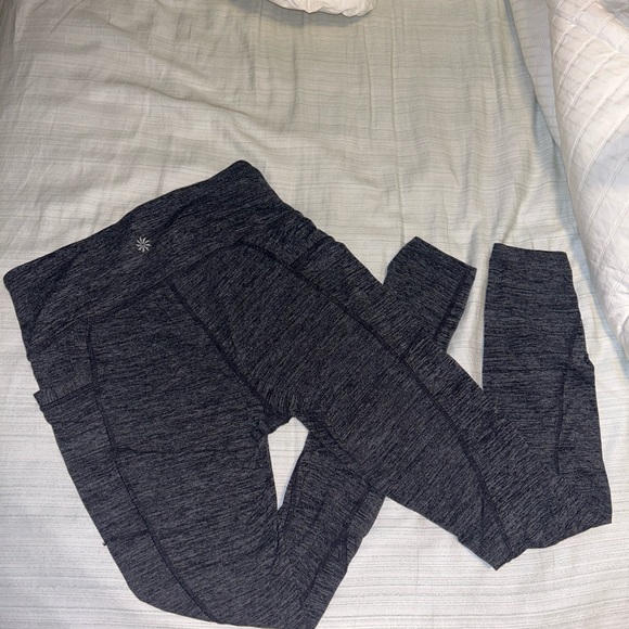 Athleta high rise chatarunga gray space dye leggings size S - Picture 3 of 5
